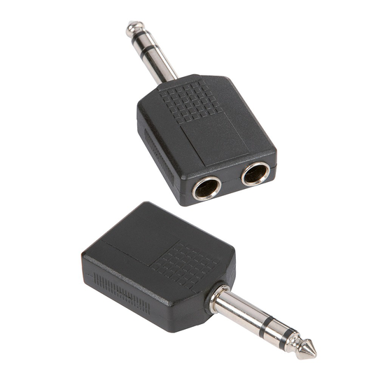 Sovitin Audioliitin 2 x 6,3 mm Stereo Jack Female - 6,3 mm Stereo -liittimeen - Adam Hall