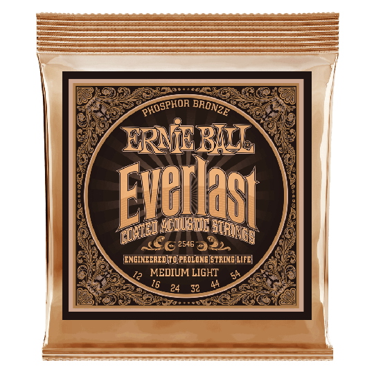 Ernie Ball Everlast päällystetyt fosforipronssiset kitarajouset, akustinen kitara Medium Light 012-054 - Ernie Ball