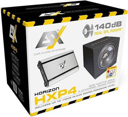 ESX Audio HXP4 12" subwooferpaketti 4-kanavaisella vahvistimella