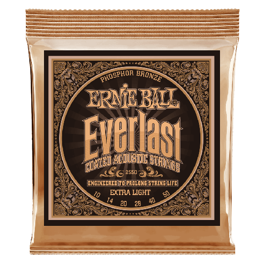Ernie Ball Everlast päällystetyt fosforipronssiset kitarajouset, akustinen kitara Extra Light 010-050 - Ernie Ball