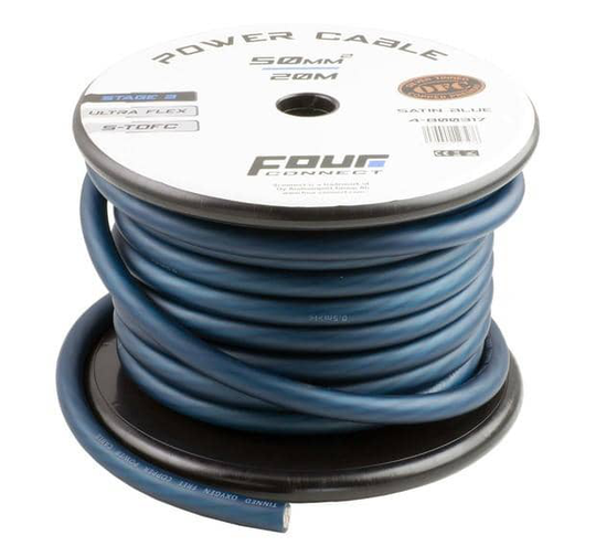 FOUR Connect STAGE3 50mm2 Satin Blue S-TOFC virtakaapeli