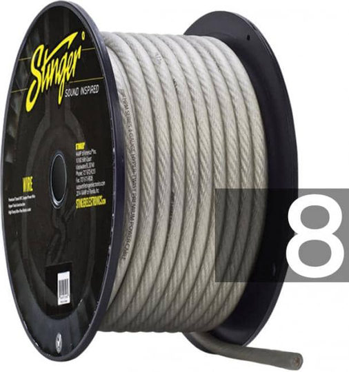 Stinger 8mm² virtakaapeli, kirkas