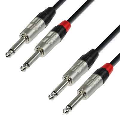 Stereokaapeli 2x 6.3mm jack - 2x 6.3mm jack (6m) - Adam Hall