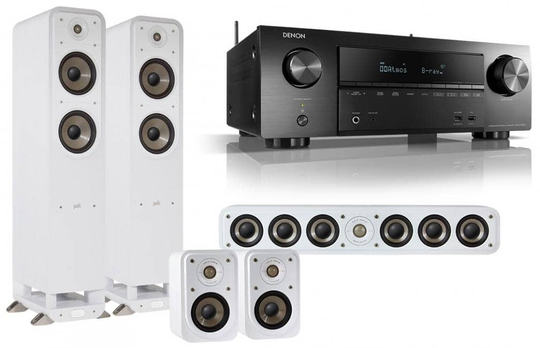 Polk Audio Signature 5.0 + AVR-X1600H kotiteatteri -paketti, valkoinen