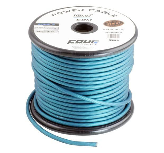 FOUR Connect STAGE3 10mm2 Satin Blue S-TOFC virtakaapeli
