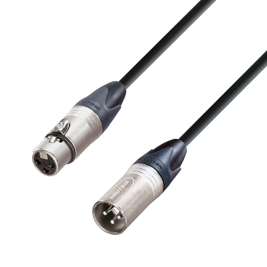 Neutrik DMX-kaapeli XLR-uros 3-pinninen XLR-naaras 3-pinniseen XLR-kaapeliin 3 meter - Adam Hall
