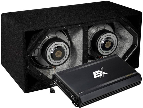 ESX Audio SX-10 DUAL tuplasubwoofer + SXE2800.1D monovahvistin