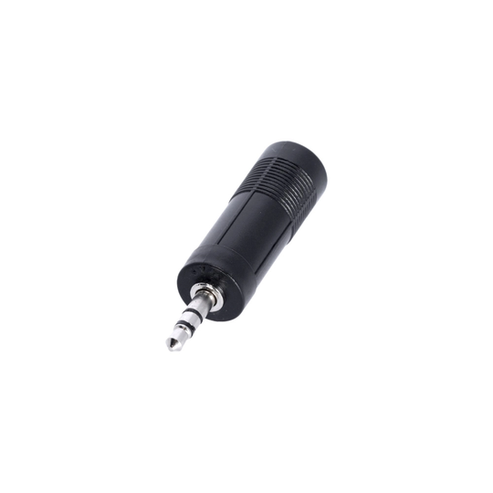 Sovitin Audioliitin 6,3 mm:n stereojakki naaras 3,5 mm:n stereojakkiin. - Adam Hall
